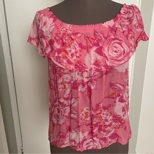 Michael kors rose pattern cold shoulder top